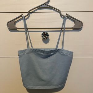 PacSun light blue spaghetti strap crop top